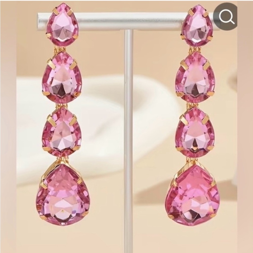 Elegant Pink Drop Earrings